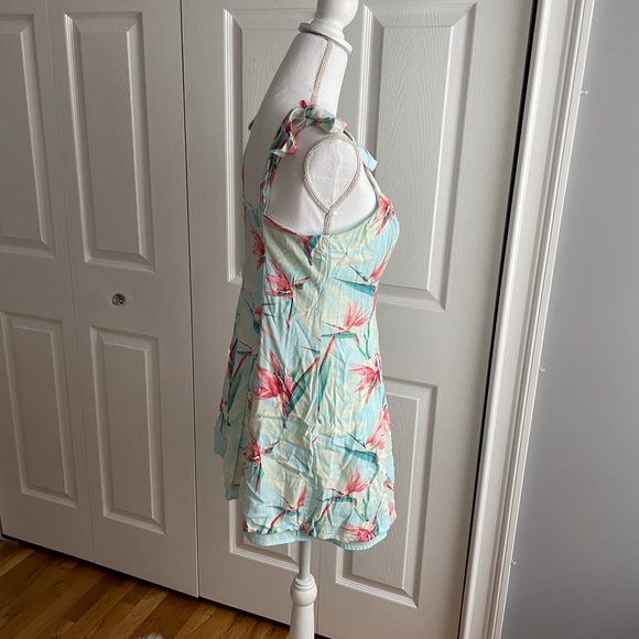 Tie Shoulder Print Linen Dress - Picture 3 of 7